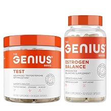 Genius Test, Advanced Testosterone Booster for Men + Genius Estrogen Balance HIMS & Hers Bundle