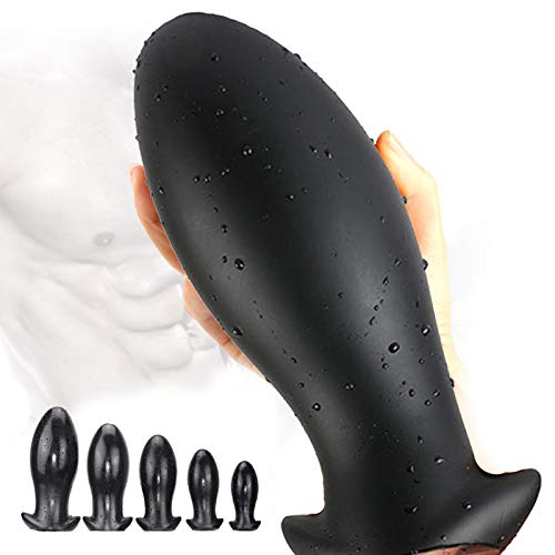 アナルパール アナルプラグ あなるプラグ シリコン 超太い 卵の形 巨大なバットプラグ アナルディルド smグッズ ディルド あなる 男性 アダルトグッズ ばいぶ 女性用 初心者 butt plug ブラック(XL) - 画像3
