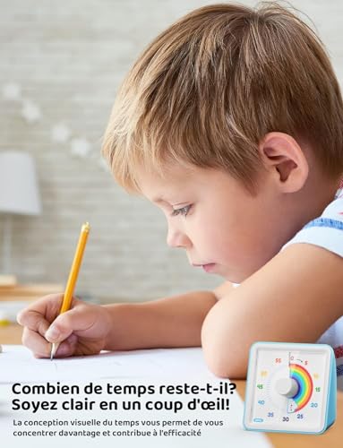 LIORQUE Minuteur Visuel 60 Minutes, Compte a Rebours Silencieux sans Tictac – vue 3