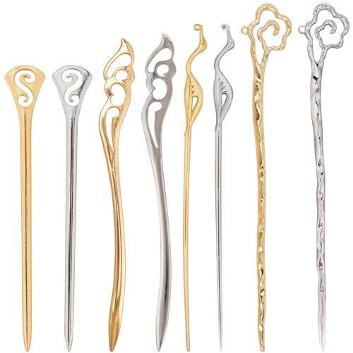SUNNYCLUE 16pcs 8 Styles Metal Bookmark Set - Silver & Gold Alloy - DIY Crafting & Gifts, Gold, Silver
