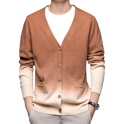 Cardigan en tricot côtelé homme col en V idéal pour le bureau et les sorties
