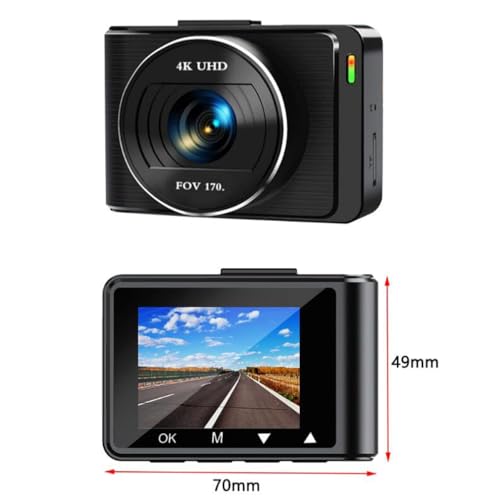 XRC TECH Câmera veicular 4K DVR WiFi para carros, câmera frontal e traseira HD 1080P com lente dupla