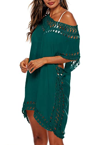 Image of Adisputent Womens Swimsuits Cover Ups Crochet Chiffon Beach Cover Bathing Suit Bikini Wear Coverups Dress
