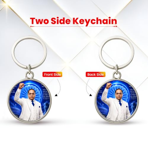 Image of MG | Protective Evil Eye /Spiritual Symbols /Om /Motivational Keychains | Double-Sided Metal Key Ring | Good Luck and devine Charm for Car, Bike, Home & Office