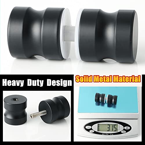 Alise Shower Glass Door Handle,Sliding Shower Doors Knob Round Back-To-Back Pull Hardware Replacement Parts For Bathroom Glass Doors,Matte Black Solid Sus304 Stainless Steel Knobs,L5000-B #TOP4