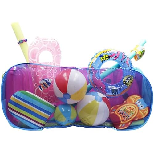 POOL BLASTER Water Tech Pool Pouch – Versatile Pool Storage for Floats, Balls, Inflatable Toys, Patio Accessories - Heavy Duty Reinforced Attaches to Pool Side, Fence or Free Standing