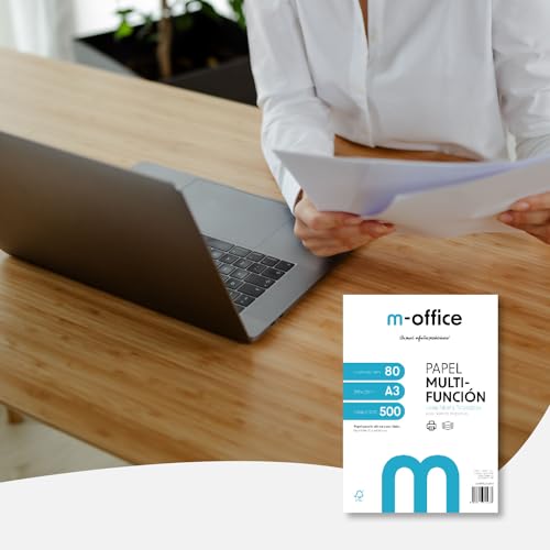 A3-Papier, 80 g, Packung mit 150 Blatt, Multifunktionspapier für Inkjet- und Laserdrucker, A3-Blätter, 297 x 420 mm, ideal für Büro und Zuhause · m-office (150 Blatt)