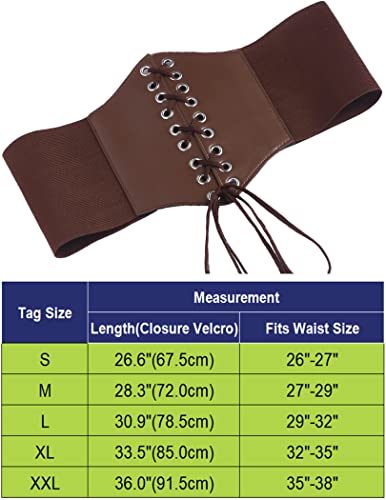 Avidlove Vintage Lace Up Belt Waspie Corset Belt Brown Underbust Corset Belt(Dark Brown,Large) #TOP7