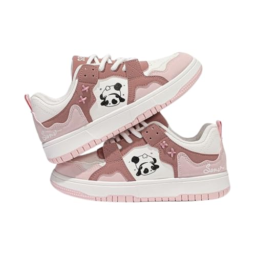 Panda-Themed Walking Sneakers for Women, Y2K Aesthetic, Cute Sporty Comfort, Travel-Ready