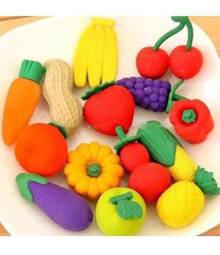 Image of (8 Pcs Fruit Eraser) Rubber for Kids| Different Shape Eraser| Eraser Set Box| School Eraser| Stylish Eraser| Eraser for Kids School| Eraser for Artist(SHR)