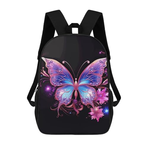 Purple Butterfly Laptop Backpack for Women Lightweight Computer Bag 17 Inch Casual Bag Travel Backpacks for Man
