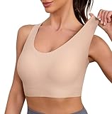 Jouica Sujetador Deportivo para Mujer Sin Varillas y Sin Costuras, Brasieres Copa Completa con Relleno y Ancho de Espalda...