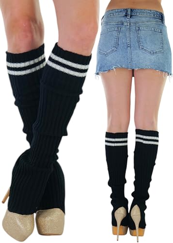 Image of ToBeInStyle Women's Ribbed Acrylic Footless Leg Warmers