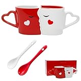 Lot de 2 tasses à café pour couple : le design des tasses de baiser crée un design unique et romantique. Assemblez ces jolies tasses, elles s'embrassent ensemble. Quelle jolie façon de montrer votre amour à quelqu'un de spécial
