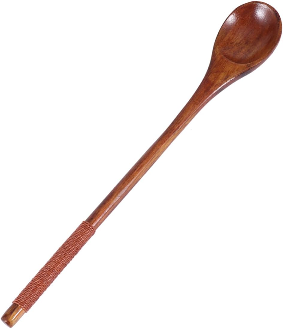 COLLBATH 15pcs Long Handle Wooden Honey Spoon Serving Spoons for Tea Multifunctional Kitchen Utensils