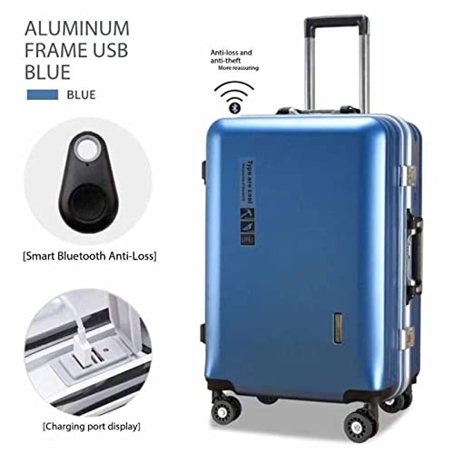 Smart Travel Trolley Suitcase, Multi-Functional Rechargeable Ultra-Quiet Universal Wheel Suitcase, Combination Lock (Grey 35 * 22 * 55CM)2