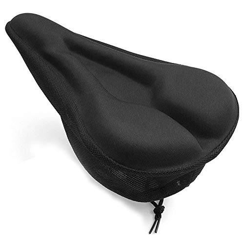 Sillín Cubre Bicicleta 28 * 17cm, Asiento de Bicicleta Gel Funda de Gel para Sillin de Bicicleta, Asiento de Bicicleta para MTB/Bicicleta de Carretera, Negro