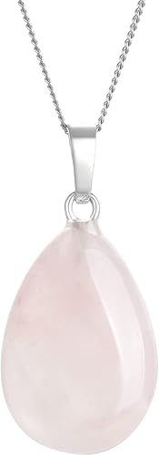 Collar de plata de ley con colgante de piedras preciosas de 18.0 in con cristales naturales de curación, piedras de chakra para aniversario,