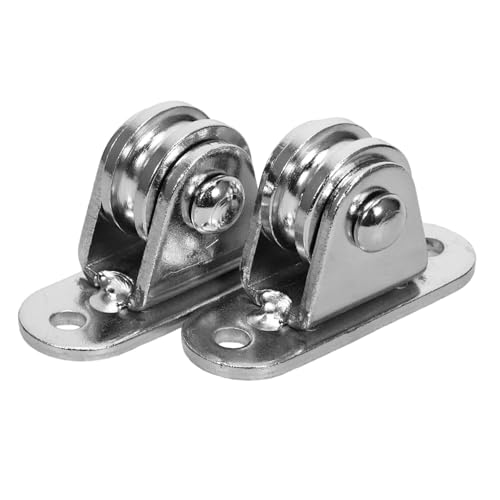 SHINEOFI 2 ensembles Petits Blocs Poulies Silencieux Acier Inoxydable Poulies Câble Démontables à Double Roulement pour Corde Support de Charge pour...