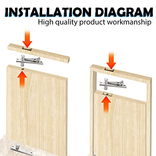 Pivot Hinge Pivot Door Hardware: Door Pivot Hinges, Hidden Door Hinge With Screws, 360 Degree Rotation Heavy Duty Hidden Hinges For Doors, Secret Door Hinges For Bookcase Closet Bookshelf Cabinet Door #TOP2