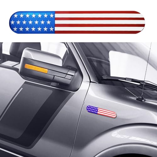 Image of USA Metal Flag Car Fender Emblem Decal for Vehicles American Embossed 3D Auto Badge for Jeep for GMC for Chevy for Ford F150 Bronco for Honda for Toyota Tacoma SUV Truck Motorcycle Pickup Accessory