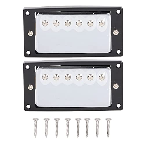 エレクトリックギター用のダブルコイルピックアップ、ネックブリッジメタル交換部品、安定性、および簡単な設置のための8本のネジ、シルバーカラー、LPスタイルGUIに適しています