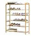 JLXJ Schuhregal Schuhregal, Stapelbares Freistehendes Schuhregal Aus Bambusholz (6 Ebenen), Extra Großes Aufbewahrungsregal für Schränke Im Eingangsbereich des Badezimmers (Size : 28X10X43INCH)