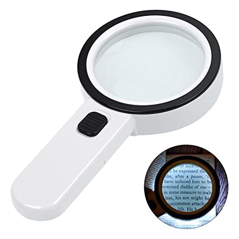 Magnifying Glass with Light, 30X Handheld Large Magnifying Glass 12 LED Illuminated Lighted Magnifier for Macular Degeneration, Seniors Reading, Soldering, Inspection, Coins, Jewelry, Exploring Cover