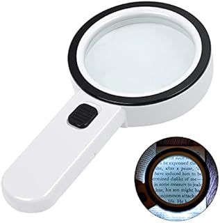 AIXPI Magnifying Glass with Light, 30X Handheld Large Magnifying Glass 12 LED Illuminated Lighted Magnifier for Macular Degeneration Seniors Reading Inspection Coins Jewelry
