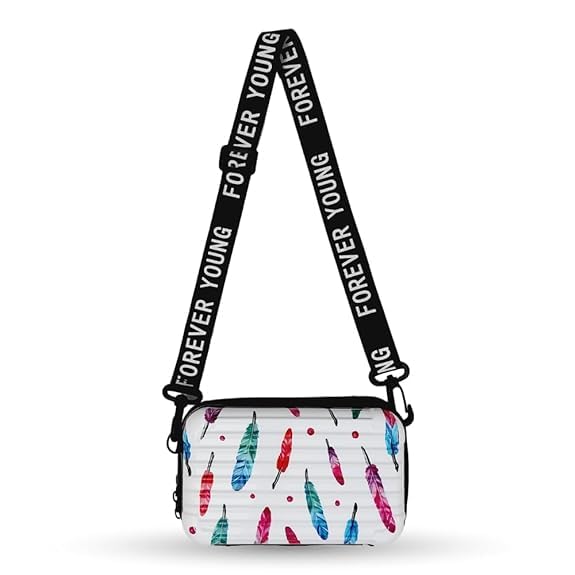 Image of 3D Sling Box Bag /Forever Young Sling bag /Cross body Shoulder bag /Stylist Cosmetic Bag /Women Sling Bag /Trendy Suitcase Type Bag For Girls