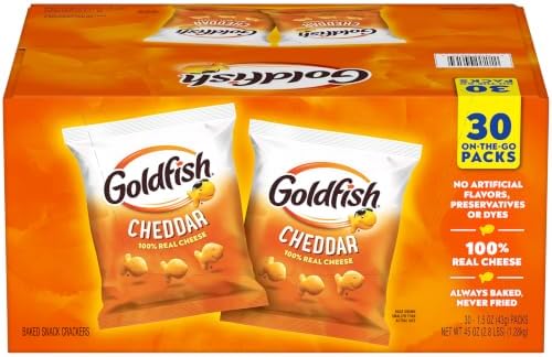 Goldfish Cheddar Crackers, 1.5 oz. Snack Packs, 30 Count