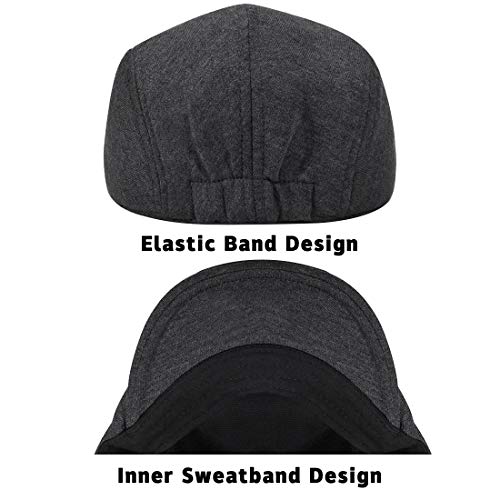 Image of WETOO Men's Flat Cap Gatsby Newsboy Lvy Irish Hats Driving Cabbie Hunting Cap