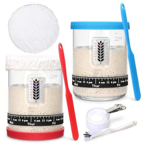 2Pack Sourdough Starter Jar - 40oz Large Sourdough Jar