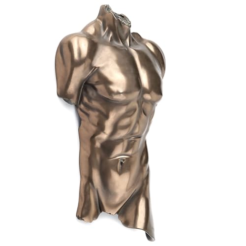 Veronese Design Bronzo Finitura Nudo Maschio Torso Parete Appeso Figura Anatomia - 3
