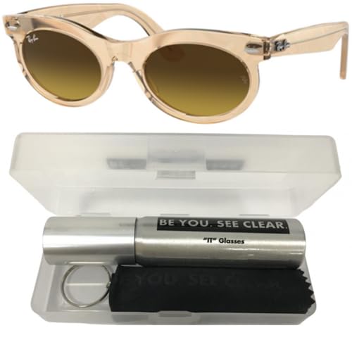 Ray-Ban RB2242 Sunglasses Bundle: RB 2242 WAYFARER OVAL 138685 Photo Waves Brown/Brown Gradient Crystal Standard and Eyewear Cleaning Kit2
