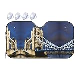 Diseño útil: parasol para parabrisas de coche con estampado de Tower Bridge en Londres con patrón moderno y hermoso que muestra tu personalidad y actitud. Sus bordes suaves y su perfil delgado garantizan un uso seguro y a largo plazo, ideal para viajeros diarios y viajeros por igual.