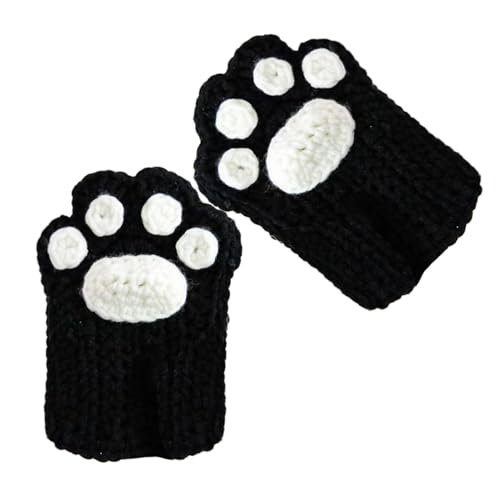 Guantes de pata de gato sin dedos mitones de felpa suave ropa de hogar cálida