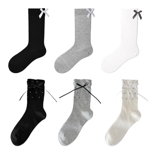 Chaussettes mignonnes pour femme lot de 6 paires style Lolita et Mary Jane