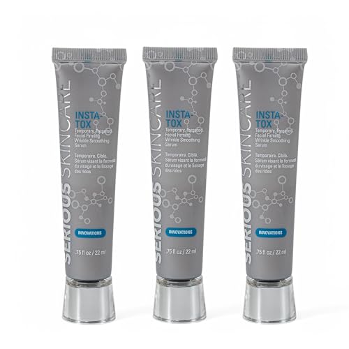 Serious Skincare INSTA-TOX Instant Wrinkle Smoothing Skin Serum TRIO - Temporarily Tightens Face - Instantly Reduce Appearance of Lines, Wrinkles & Large Pores - For Women & Men - .75 Fl. Oz. (3Pack)