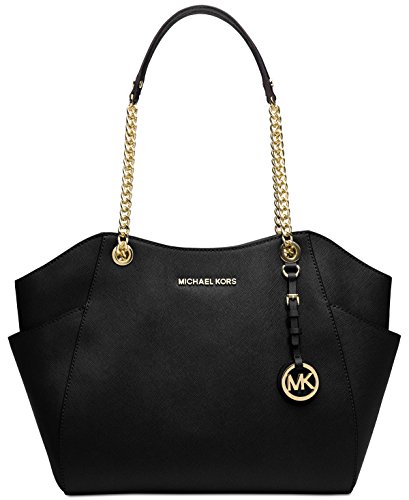 Michael Kors 35F8GTVE3L Jet Set Travel Large Chain Shoulder Black Tote