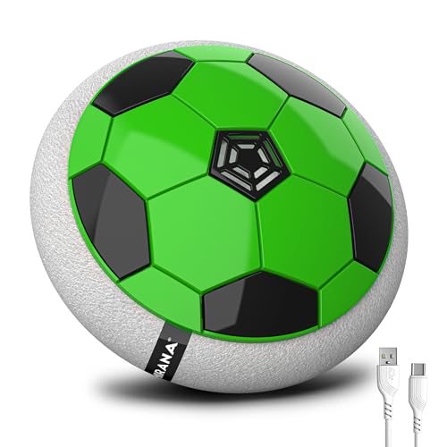 Image of Mirana C-Type USB Rechargeable Hover Football Indoor Floating Hoverball Soccer | Air Football Neon Lite | Made in India Fun Toy Best Gift for Boys and Kids (Green)
