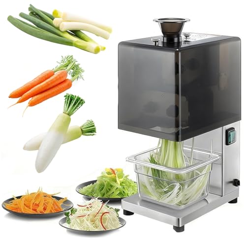 Trituradora eléctrica de cebolletas y cortador de cebolla de primavera con hoja de acero inoxidable, cortador de verduras comercial para chile y ajo, trituración de precisión de 1,8 mm