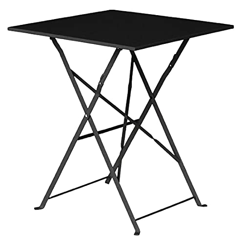 Table de boléro noire en acier de forme carrée mesure 600 mm