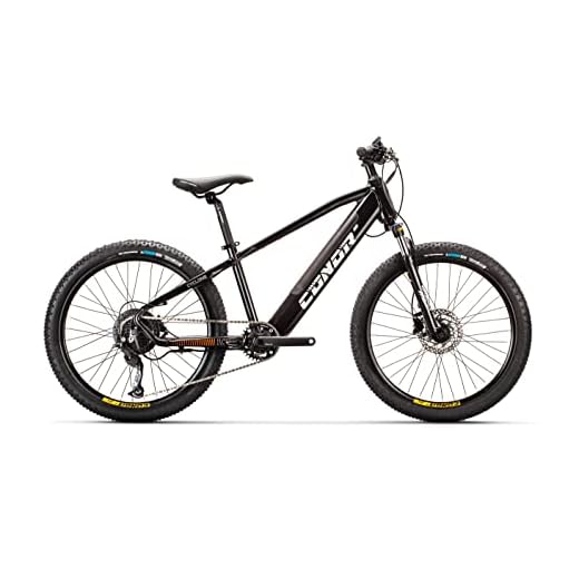 Conor Cyclone 24" Bicicleta electrica, Juventud Unisex, Negro, Grande