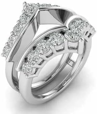 2.00CT Lab-Created Diamond Enhancer Ring Guard, Wedding Wrap, 14K White Gold Plated