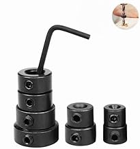 8 PCS Step Drill Bit Depth Stop Collar Ring Positioner Locator, Woodworking Positioning Depth Limiter 3 4 5 6 8 10 12 16mm with Hexagon Wrench Spacing Ring Set for Consistent Drilling (Black)