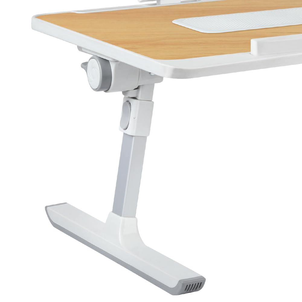 Huole - Bandeja de cama portátil para ordenador portátil con patas plegables, escritorio plegable para trabajar, leer y escribir, apta para sofá, cama, playa, 60 x 40 x 26 – 39 cm de nogal