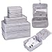 Travel Packing Cubes 7 Set, JJ POWER Luggage Organizers with toiletry kit shoe bag (Gray)