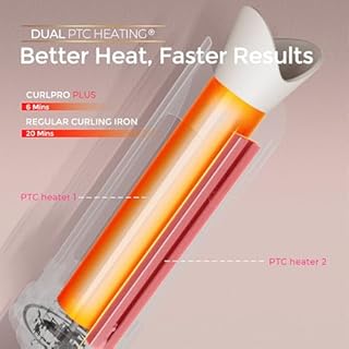 TYMO CurlPro Plus Hair Curler Automatic Rotating - Long Barrel Curling Wand for Long Hair, Ceramic Curling Iron for Women, Anti-Scald, Tangle-Free, 600M Ionic, Dual Voltage, UK Plug, Gold, 25 mm