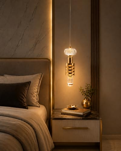 Image of FILLISKA 3 in1 Colour Changing LED Luxurious Hanging /Pendant Light (FrenchGold-MX8314)